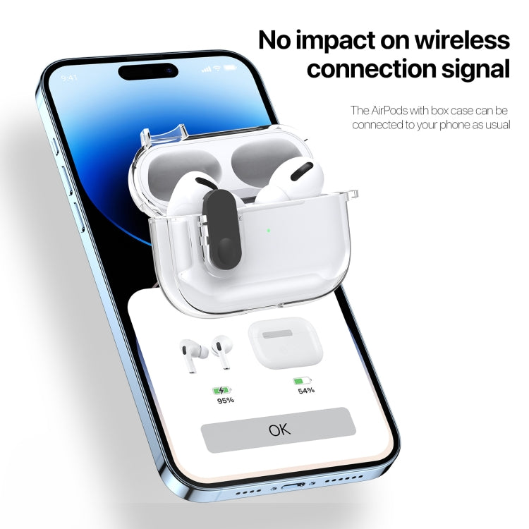 For AirPods Pro DUX DUCIS PECL Series Split Transparent Earphone Case with Hook(Transparent Black) - For AirPods Pro by DUX DUCIS | Online Shopping South Africa | PMC Jewellery | Buy Now Pay Later Mobicred