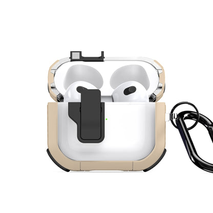 For AirPods 3 DUX DUCIS PECN Series Split Two-color Transparent Earphone Case with Hook(Gold Black) - For AirPods 3 by DUX DUCIS | Online Shopping South Africa | PMC Jewellery | Buy Now Pay Later Mobicred