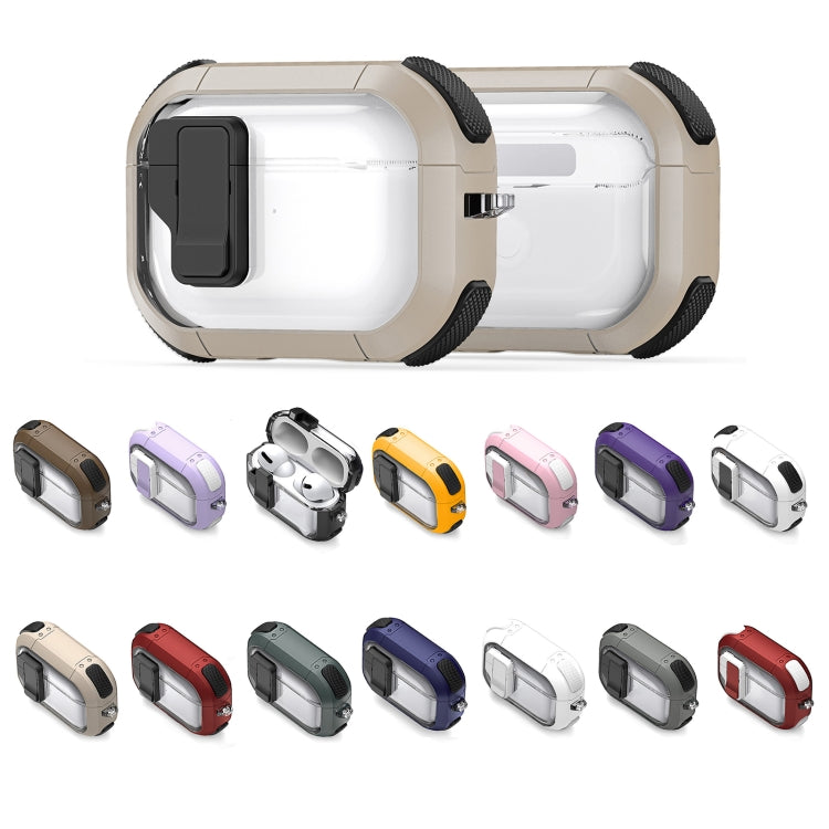 For AirPods 3 DUX DUCIS PECN Series Split Two-color Transparent Earphone Case with Hook(Purple White) - For AirPods 3 by DUX DUCIS | Online Shopping South Africa | PMC Jewellery | Buy Now Pay Later Mobicred