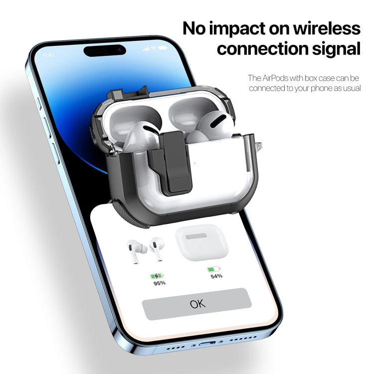 For AirPods Pro DUX DUCIS PECN Series Split Two-color Transparent Earphone Case with Hook(White) - For AirPods Pro by DUX DUCIS | Online Shopping South Africa | PMC Jewellery | Buy Now Pay Later Mobicred