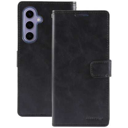 For Samsung Galaxy S24+ 5G GOOSPERY BLUE MOON Crazy Horse Texture Leather Phone Case(Black) - Galaxy S24+ 5G Cases by GOOSPERY | Online Shopping South Africa | PMC Jewellery | Buy Now Pay Later Mobicred