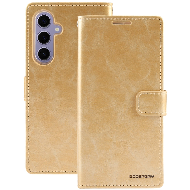 For Samsung Galaxy S24+ 5G GOOSPERY BLUE MOON Crazy Horse Texture Leather Phone Case(Gold) - Galaxy S24+ 5G Cases by GOOSPERY | Online Shopping South Africa | PMC Jewellery | Buy Now Pay Later Mobicred