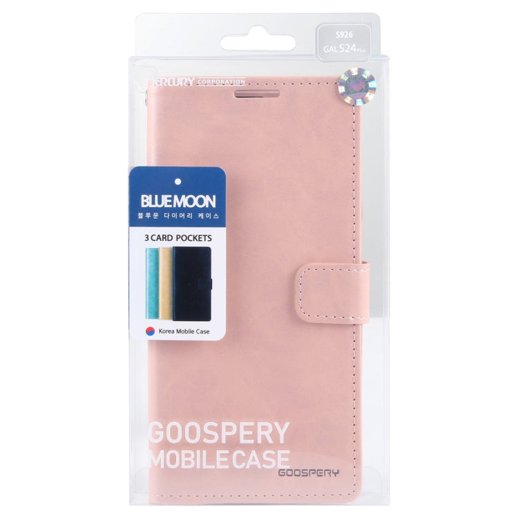 For Samsung Galaxy S24+ 5G GOOSPERY BLUE MOON Crazy Horse Texture Leather Phone Case(Rose Gold) - Galaxy S24+ 5G Cases by GOOSPERY | Online Shopping South Africa | PMC Jewellery | Buy Now Pay Later Mobicred