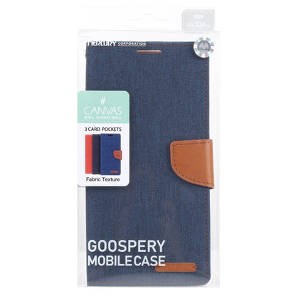 For Samsung Galaxy S24+ 5G GOOSPERY CANVAS DIARY Fabric Texture Flip Leather Phone Case(Navy Blue) - Galaxy S24+ 5G Cases by GOOSPERY | Online Shopping South Africa | PMC Jewellery | Buy Now Pay Later Mobicred