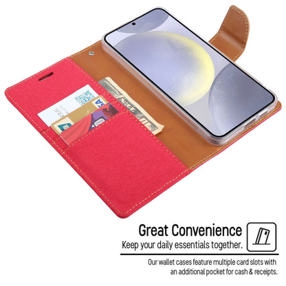 For Samsung Galaxy S24+ 5G GOOSPERY CANVAS DIARY Fabric Texture Flip Leather Phone Case(Red) - Galaxy S24+ 5G Cases by GOOSPERY | Online Shopping South Africa | PMC Jewellery | Buy Now Pay Later Mobicred