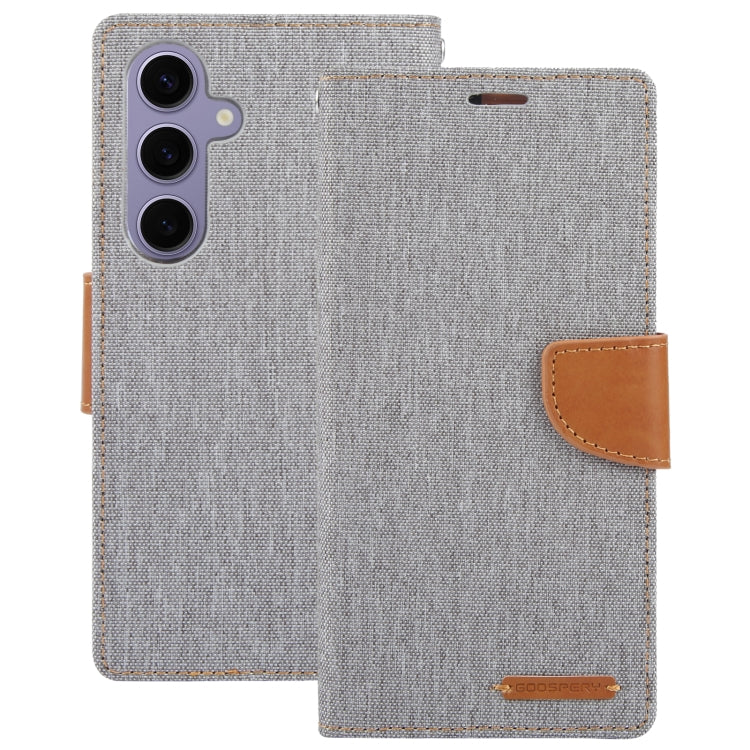 For Samsung Galaxy S24+ 5G GOOSPERY CANVAS DIARY Fabric Texture Flip Leather Phone Case(Grey) - Galaxy S24+ 5G Cases by GOOSPERY | Online Shopping South Africa | PMC Jewellery | Buy Now Pay Later Mobicred