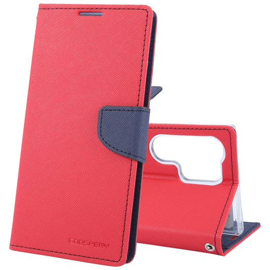 For Samsung Galaxy S24 Ultra 5G GOOSPERY FANCY DIARY Cross Texture Leather Phone Case(Red) - Galaxy S24 Ultra 5G Cases by GOOSPERY | Online Shopping South Africa | PMC Jewellery | Buy Now Pay Later Mobicred