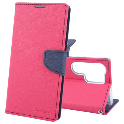 For Samsung Galaxy S24 Ultra 5G GOOSPERY FANCY DIARY Cross Texture Leather Phone Case(Rose Red) - Galaxy S24 Ultra 5G Cases by GOOSPERY | Online Shopping South Africa | PMC Jewellery | Buy Now Pay Later Mobicred