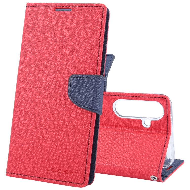 For Samsung Galaxy S24+ 5G GOOSPERY FANCY DIARY Cross Texture Leather Phone Case(Red) - Galaxy S24+ 5G Cases by GOOSPERY | Online Shopping South Africa | PMC Jewellery | Buy Now Pay Later Mobicred