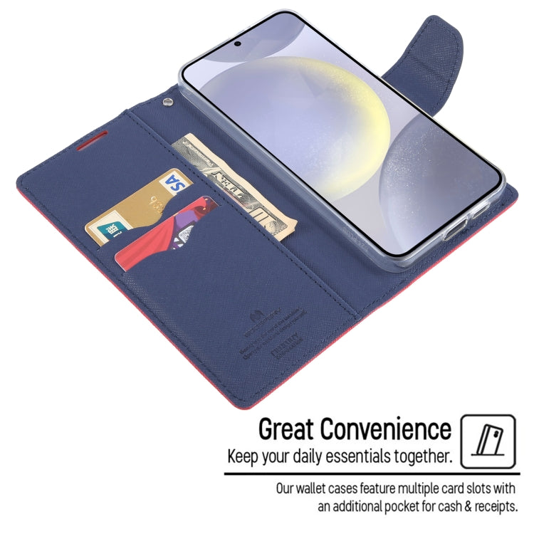 For Samsung Galaxy S24 5G GOOSPERY FANCY DIARY Cross Texture Leather Phone Case(Navy Blue) - Galaxy S24 5G Cases by GOOSPERY | Online Shopping South Africa | PMC Jewellery | Buy Now Pay Later Mobicred