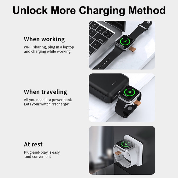 For Apple Watch Series X52 Portable Wireless Charger(Black) - Charger / Holder by PMC Jewellery | Online Shopping South Africa | PMC Jewellery