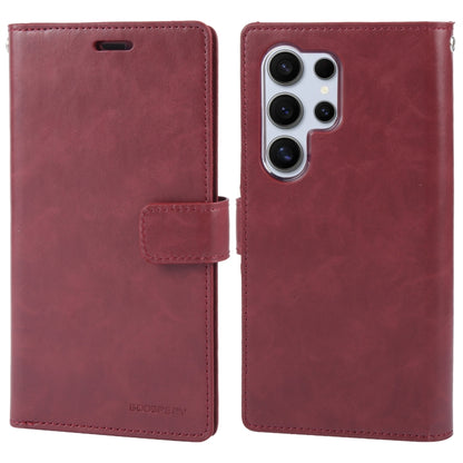 For Samsung Galaxy S24 Ultra 5G GOOSPERY MANSOOR DIARY 9 Card Slots Leather Phone Case(Wine Red) - Galaxy S24 Ultra 5G Cases by GOOSPERY | Online Shopping South Africa | PMC Jewellery | Buy Now Pay Later Mobicred