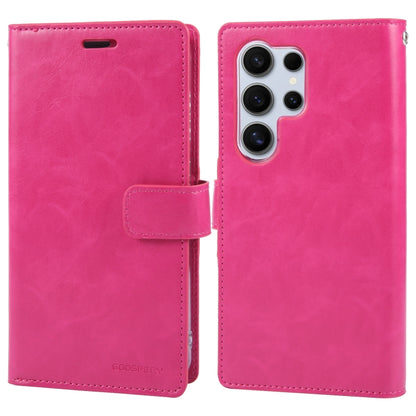 For Samsung Galaxy S24 Ultra 5G GOOSPERY MANSOOR DIARY 9 Card Slots Leather Phone Case(Rose Red) - Galaxy S24 Ultra 5G Cases by GOOSPERY | Online Shopping South Africa | PMC Jewellery | Buy Now Pay Later Mobicred