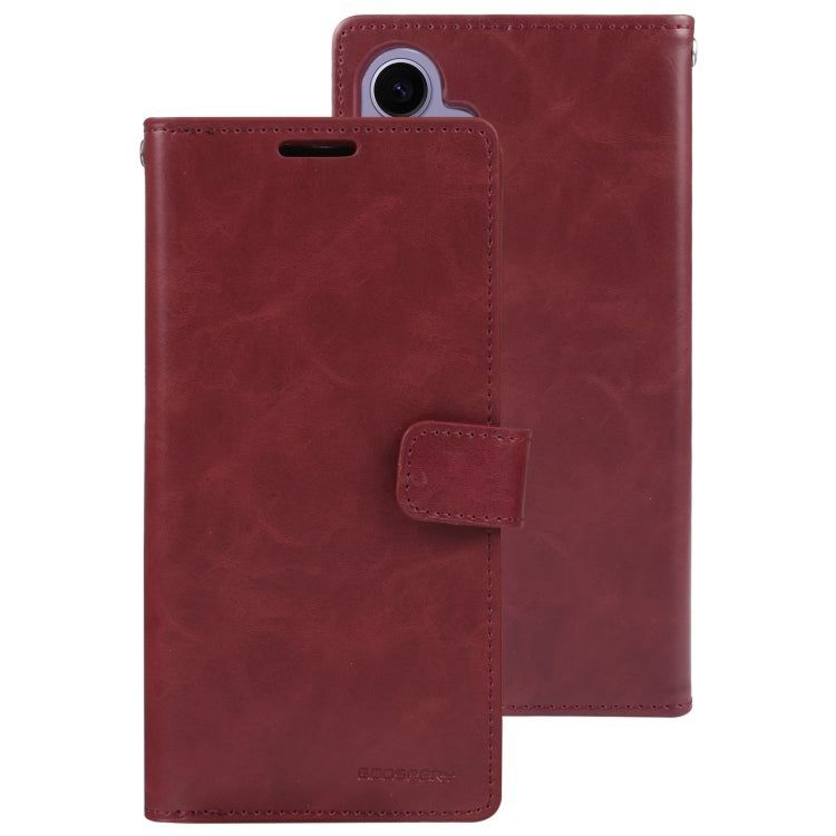 For Samsung Galaxy S24 5G GOOSPERY MANSOOR DIARY 9 Card Slots Leather Phone Case(Wine Red) - Galaxy S24 5G Cases by GOOSPERY | Online Shopping South Africa | PMC Jewellery | Buy Now Pay Later Mobicred