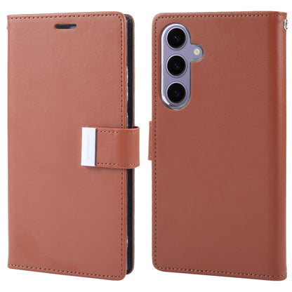 For Samsung Galaxy S24+ 5G GOOSPERY RICH DIARY Crazy Horse Texture Leather Phone Case(Brown) - Galaxy S24+ 5G Cases by GOOSPERY | Online Shopping South Africa | PMC Jewellery | Buy Now Pay Later Mobicred