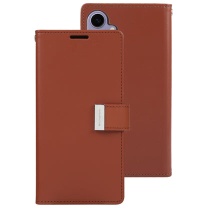 For Samsung Galaxy S24 5G GOOSPERY RICH DIARY Crazy Horse Texture Leather Phone Case(Brown) - Galaxy S24 5G Cases by GOOSPERY | Online Shopping South Africa | PMC Jewellery | Buy Now Pay Later Mobicred