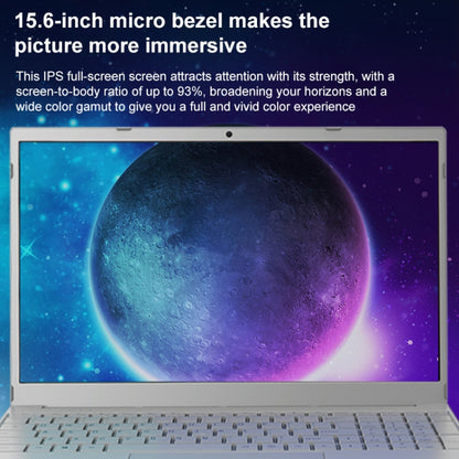 V8 15.6 inch Ultrathin Laptop, 16GB+512GB, Windows 10 Intel Processor N95 Quad Core(Silver) - Others by PMC Jewellery | Online Shopping South Africa | PMC Jewellery