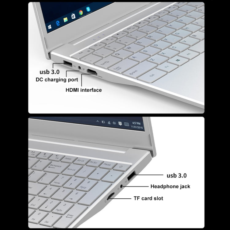 V8 15.6 inch Ultrathin Laptop, 32GB+128GB, Windows 10 Intel Processor N95 Quad Core(Silver) - Others by PMC Jewellery | Online Shopping South Africa | PMC Jewellery