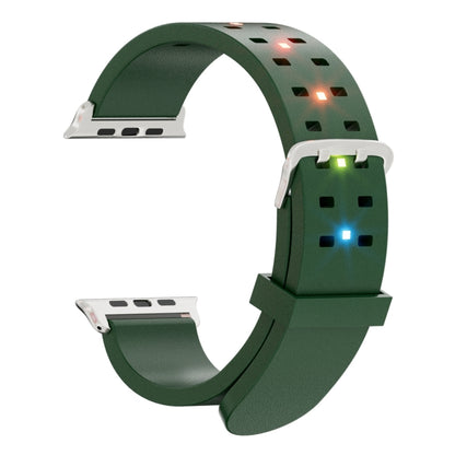 For Apple Watch SE 2023 44mm Luminous Colorful Light Silicone Watch Band(Green) - Watch Bands by PMC Jewellery | Online Shopping South Africa | PMC Jewellery