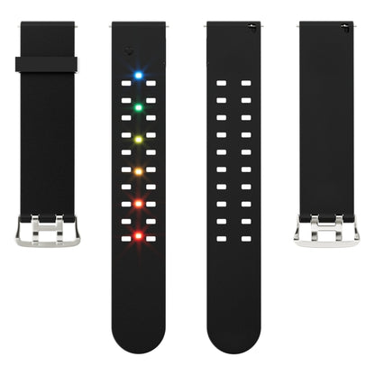 For Apple Watch SE 2023 44mm Luminous Colorful Light Silicone Watch Band(Black) - Watch Bands by PMC Jewellery | Online Shopping South Africa | PMC Jewellery