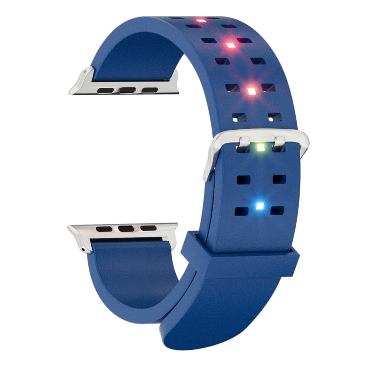 For Apple Watch SE 2023 40mm Luminous Colorful Light Silicone Watch Band(Blue) - Watch Bands by PMC Jewellery | Online Shopping South Africa | PMC Jewellery