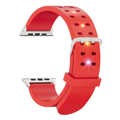 For Apple Watch SE 2022 40mm Luminous Colorful Light Silicone Watch Band(Red) - Watch Bands by PMC Jewellery | Online Shopping South Africa | PMC Jewellery