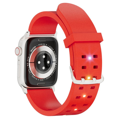 For Apple Watch SE 2022 44mm Luminous Colorful Light Silicone Watch Band(Red) - Watch Bands by PMC Jewellery | Online Shopping South Africa | PMC Jewellery