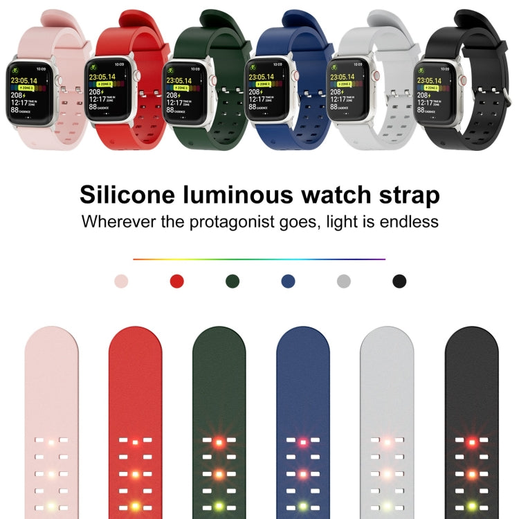 For Apple Watch SE 2022 40mm Luminous Colorful Light Silicone Watch Band(Red) - Watch Bands by PMC Jewellery | Online Shopping South Africa | PMC Jewellery