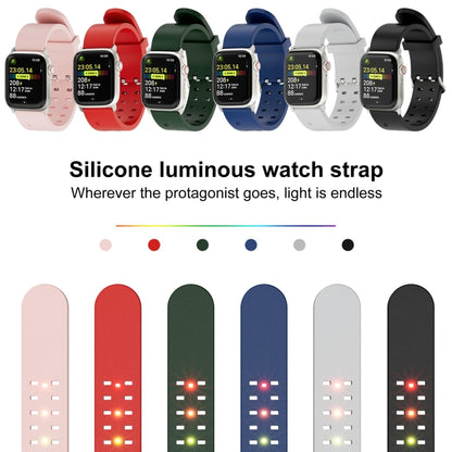 For Apple Watch Series 7 45mm Luminous Colorful Light Silicone Watch Band(Pink) - Watch Bands by PMC Jewellery | Online Shopping South Africa | PMC Jewellery