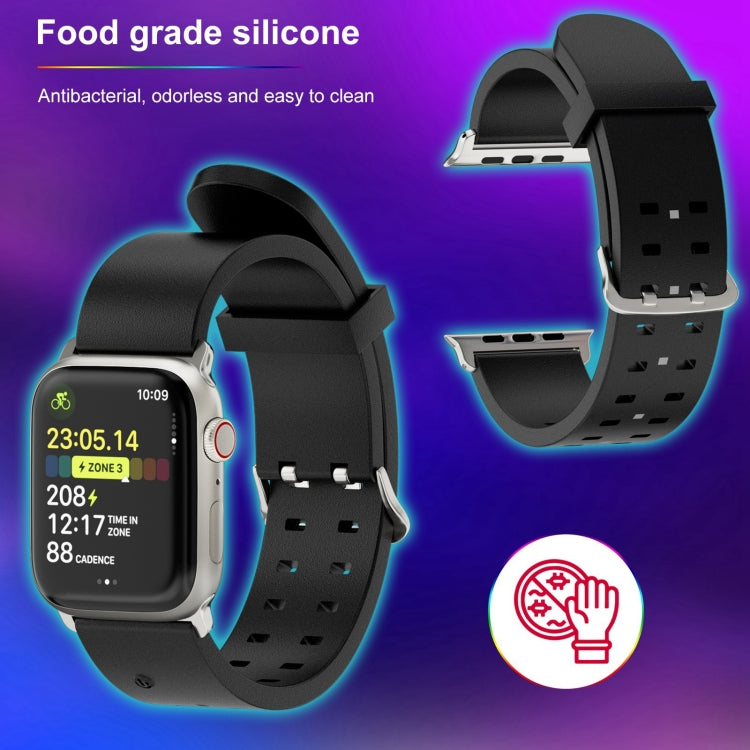 For Apple Watch SE 2023 40mm Luminous Colorful Light Silicone Watch Band(Black) - Watch Bands by PMC Jewellery | Online Shopping South Africa | PMC Jewellery