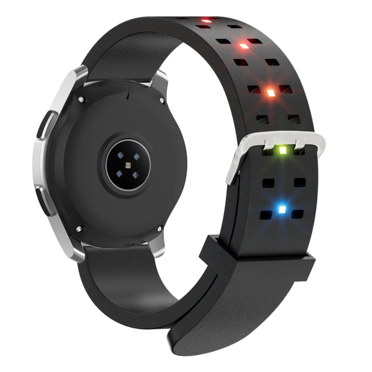 22mm Luminous Colorful Light Silicone Watch Band(Black) - 22mm Bands by PMC Jewellery | Online Shopping South Africa | PMC Jewellery