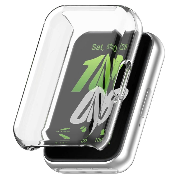 For Samsung Galaxy Fit 3 Full Coverage TPU Electroplated Watch Protective Case(Transparent White) - Watch Cases by PMC Jewellery | Online Shopping South Africa | PMC Jewellery