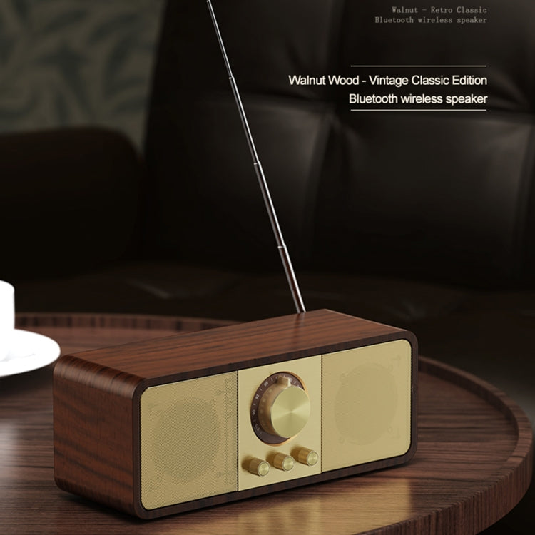 OneDer JY82 Wooden Retro Styling Wireless Speaker HIFI Classic FM Radio Support TF / U-Disk / AUX(Leather Green) - Desktop Speaker by OneDer | Online Shopping South Africa | PMC Jewellery | Buy Now Pay Later Mobicred