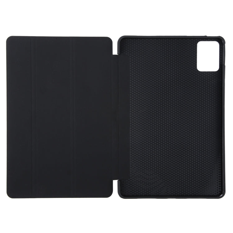 For Lenovo Tab M11/ Xiaoxin Pad 11 2024 Tri-fold Silicone Leather Tablet Case(Black) - Lenovo by PMC Jewellery | Online Shopping South Africa | PMC Jewellery | Buy Now Pay Later Mobicred