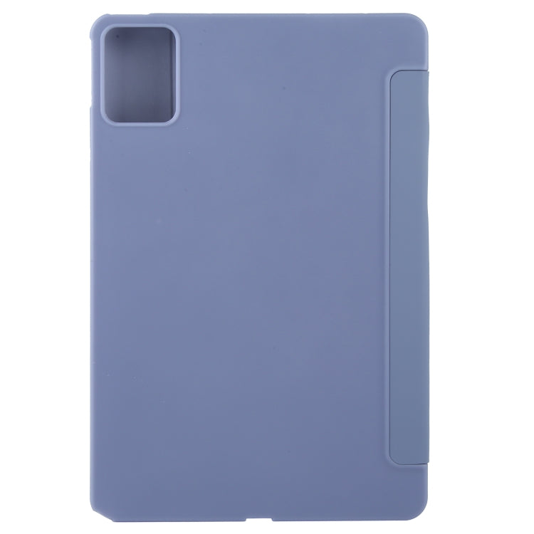 For Lenovo Tab M11/ Xiaoxin Pad 11 2024 Tri-fold Silicone Leather Tablet Case(Lavender Purple) - Lenovo by PMC Jewellery | Online Shopping South Africa | PMC Jewellery | Buy Now Pay Later Mobicred