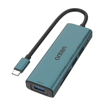 Onten UC120 6 in 1 USB-C to SD / TF Card Reader with 3-Ports USB HUB & 5V Input - USB HUB by Onten | Online Shopping South Africa | PMC Jewellery | Buy Now Pay Later Mobicred