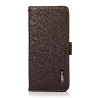 For Realme C67 4G KHAZNEH Side-Magnetic Litchi Genuine Leather RFID Phone Case(Brown) - C67 Cases by PMC Jewellery | Online Shopping South Africa | PMC Jewellery | Buy Now Pay Later Mobicred