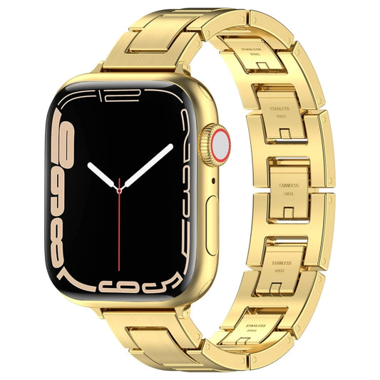 For Apple Watch Series 4 40mm H Slim Stainless Steel Watch Band(Gold) - Watch Bands by PMC Jewellery | Online Shopping South Africa | PMC Jewellery