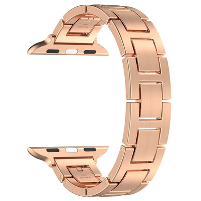 For Apple Watch Series 2 42mm H Slim Stainless Steel Watch Band(Rose Gold) - Watch Bands by PMC Jewellery | Online Shopping South Africa | PMC Jewellery