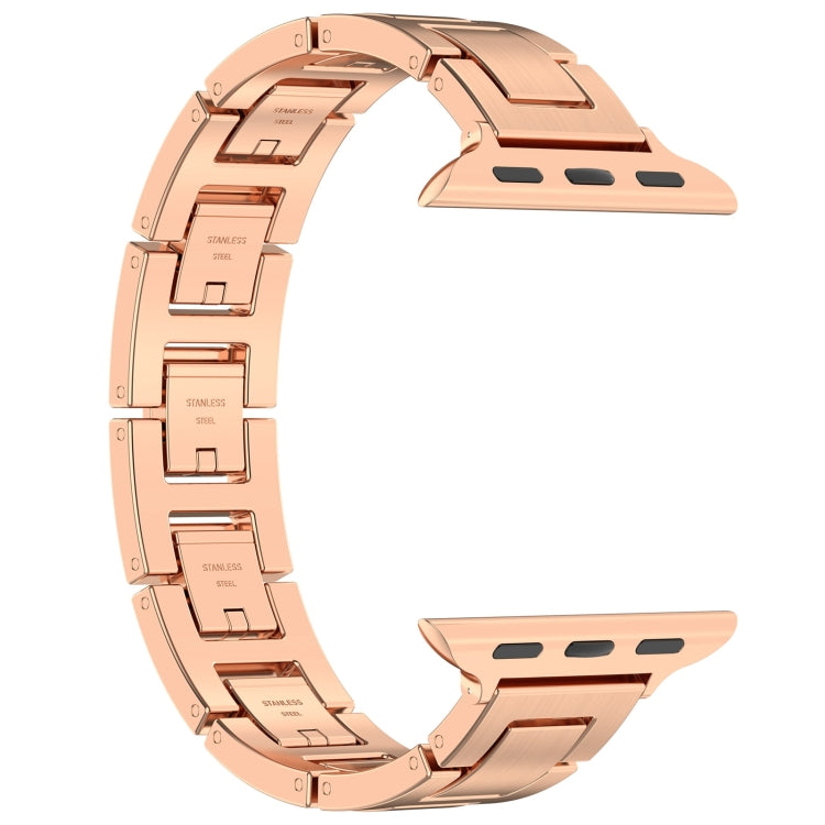 For Apple Watch Series 2 38mm H Slim Stainless Steel Watch Band(Rose Gold) - Watch Bands by PMC Jewellery | Online Shopping South Africa | PMC Jewellery