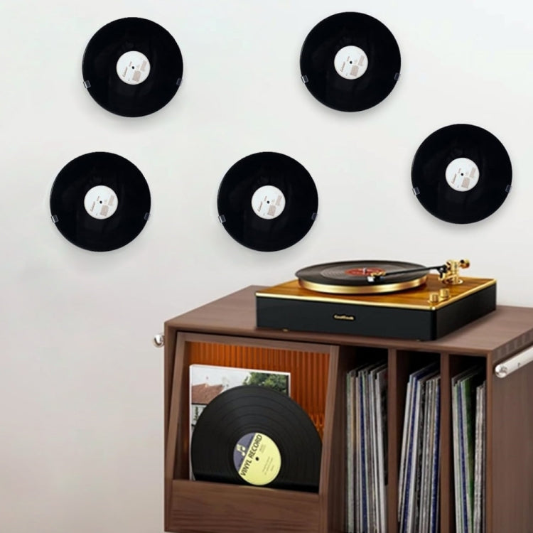 6pcs Wall Mounted Acrylic No-Punch Record Display Stand - Shelf & Hooks by PMC Jewellery | Online Shopping South Africa | PMC Jewellery