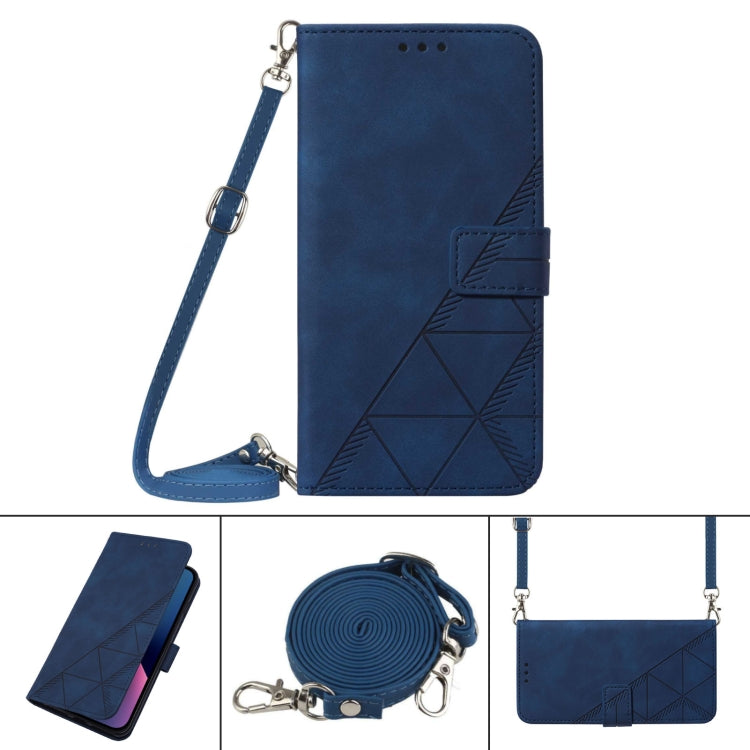 For Google Pixel 9 Crossbody 3D Embossed Flip Leather Phone Case(Blue) - Google Cases by PMC Jewellery | Online Shopping South Africa | PMC Jewellery | Buy Now Pay Later Mobicred