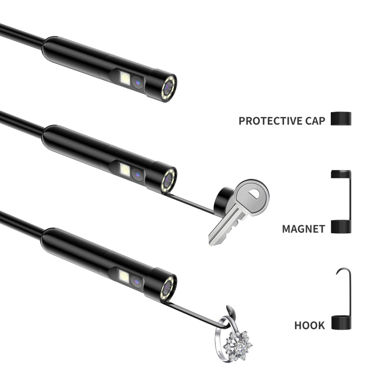 AN112 8mm Double Lenses HD Industry Endoscope Type-C + Micro USB + 8 Pin Connection, Length:5m Hard Tube -  by PMC Jewellery | Online Shopping South Africa | PMC Jewellery | Buy Now Pay Later Mobicred