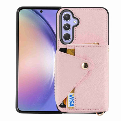 For Samsung Galaxy S24+ 5G Crossbody Zipper Card Bag RFID Anti-theft Phone Case(Pink) - Galaxy S24+ 5G Cases by PMC Jewellery | Online Shopping South Africa | PMC Jewellery | Buy Now Pay Later Mobicred