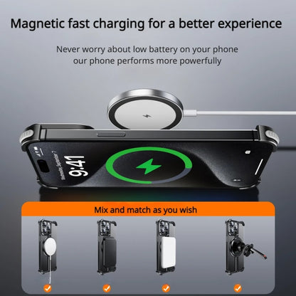 For iPhone 15 Pro Max MagSafe Magnetic Frameless Holder Phone Case(Black) - iPhone 15 Pro Max Cases by PMC Jewellery | Online Shopping South Africa | PMC Jewellery