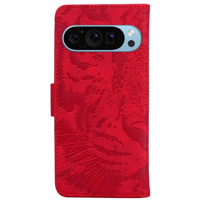 For Google Pixel 9 Tiger Embossing Pattern Flip Leather Phone Case(Red) - Google Cases by PMC Jewellery | Online Shopping South Africa | PMC Jewellery | Buy Now Pay Later Mobicred