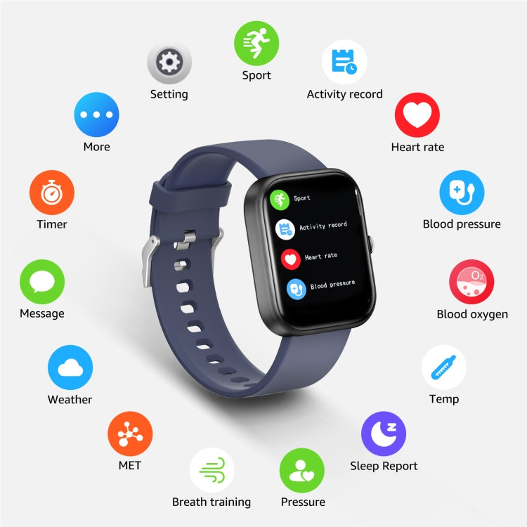 GTS5 2.0 inch Fitness Health Smart Watch, BT Call / Heart Rate / Blood Pressure / MET / Blood Glucose(Blue) - Smart Wristbands by PMC Jewellery | Online Shopping South Africa | PMC Jewellery