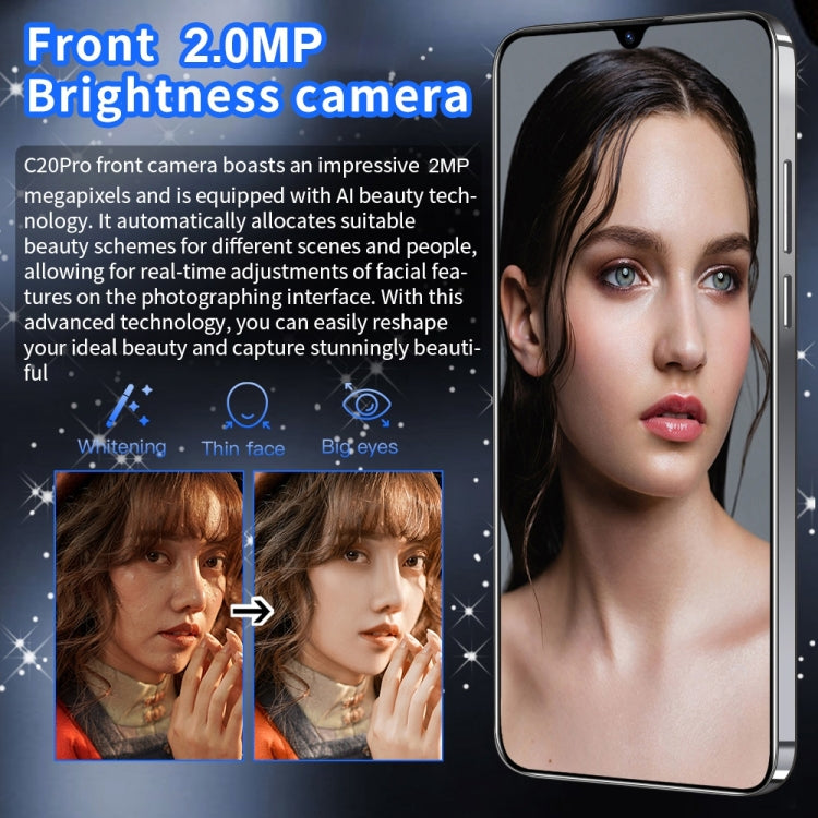 C20 Pro / X19, 2GB+16GB, 6.49 inch Face Identification Android 8.1 MTK6580A Quad Core, Network: 3G, Dual SIM(White) -  by PMC Jewellery | Online Shopping South Africa | PMC Jewellery