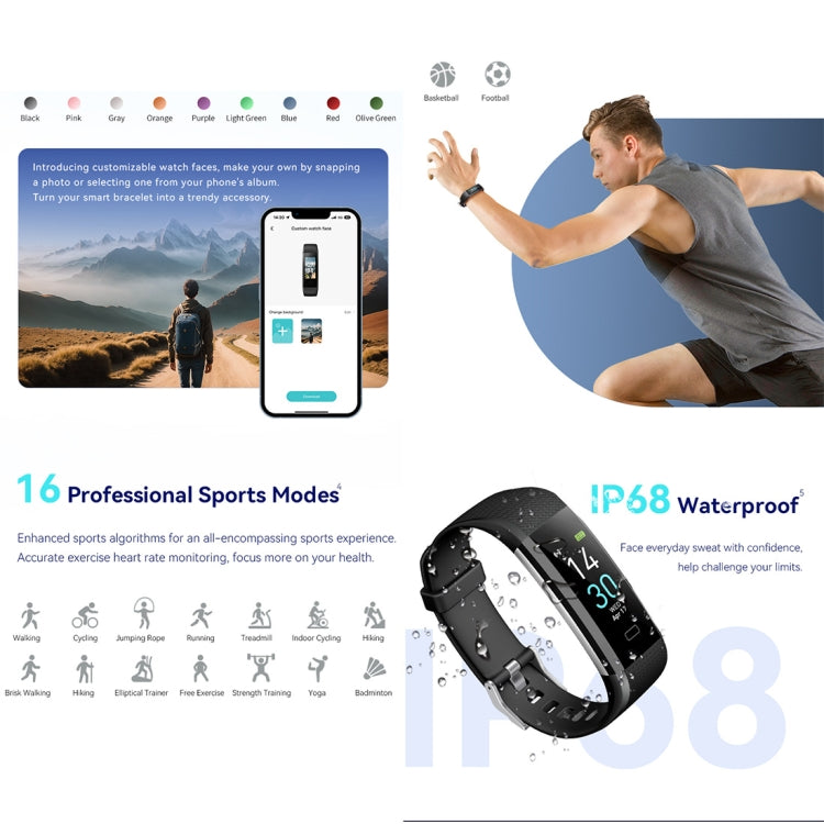 S5-4 Smart Bracelet IP68 Waterproof Heart Rate Sport Fitness Tracker Smart Watch(Pink) - Smart Wristbands by PMC Jewellery | Online Shopping South Africa | PMC Jewellery