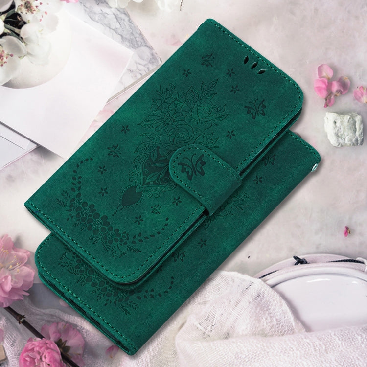 For Google Pixel 9 Butterfly Rose Embossed Leather Phone Case(Green) - Google Cases by PMC Jewellery | Online Shopping South Africa | PMC Jewellery | Buy Now Pay Later Mobicred